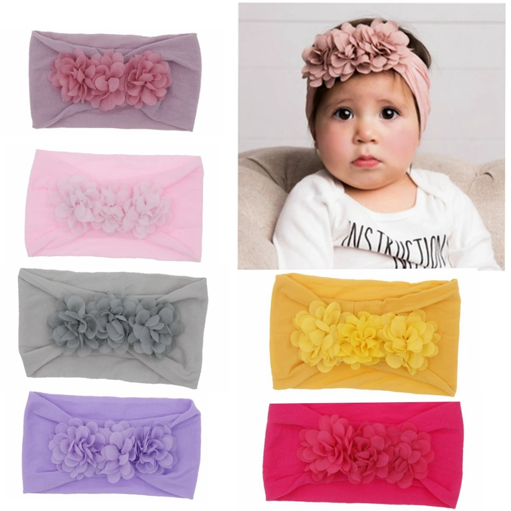 Baby Gear - Marken-Haarband für Kleinkinder und Babys, Chiffon-Blumen-Stirnband,