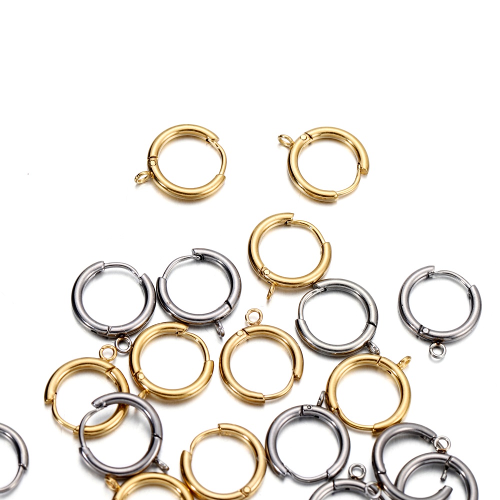 Diapering - 10 Stück/Set Edelstahl Goldfarben Beschichtete Huggie-Ohrringhaken