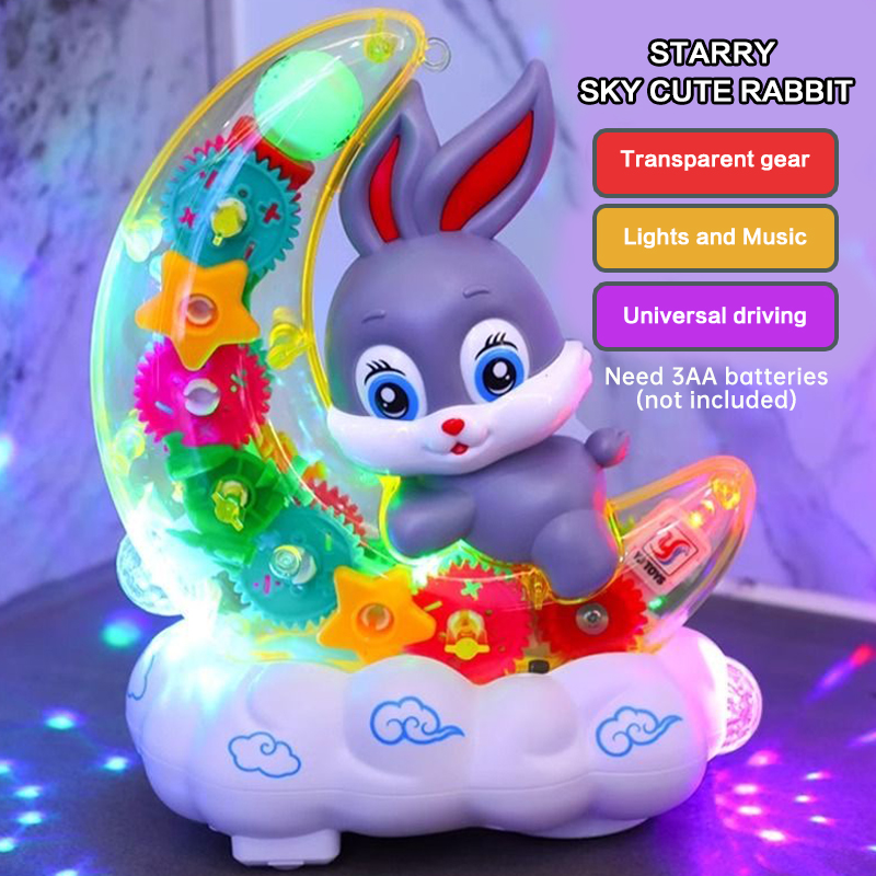 Baby Gear - Moon Rabbit Elektrischer Spielzeugroller mit transparentem