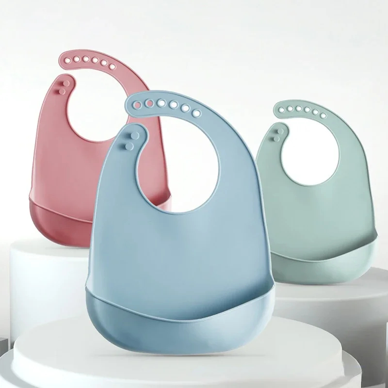 Waterproof Baby Bibs Silicone - 1/3 Stück Baby-Lätzchen, verstellbar, wasserdicht, weiches,
