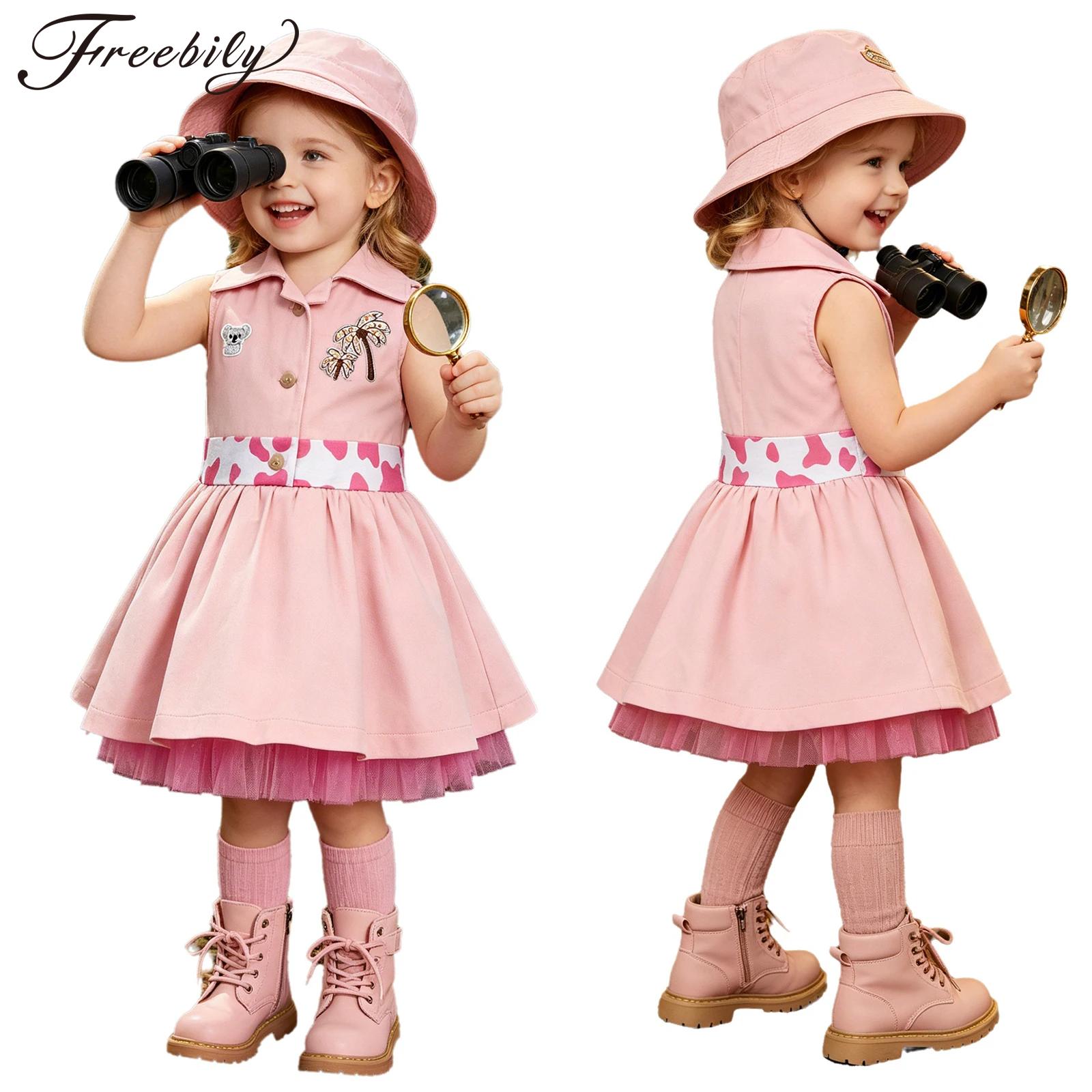 Toddler Girl Tulle Party Dress - Kleinkind Mädchen Zookeeper-Anzug Ärmelloses Kleid mit
