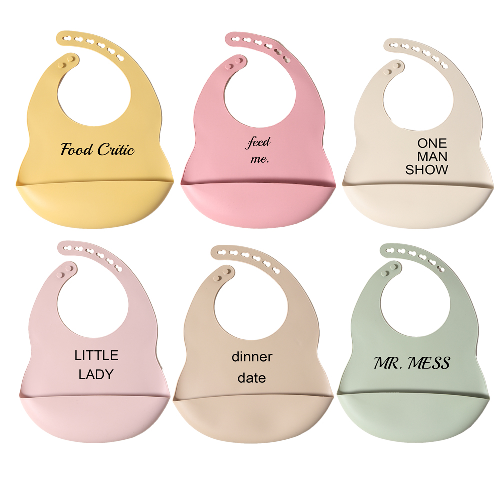 Waterproof Baby Bibs Silicone - Silikon-Lätzchen, Zitat-Nachricht, wasserdicht, für Jungen, Mädchen,