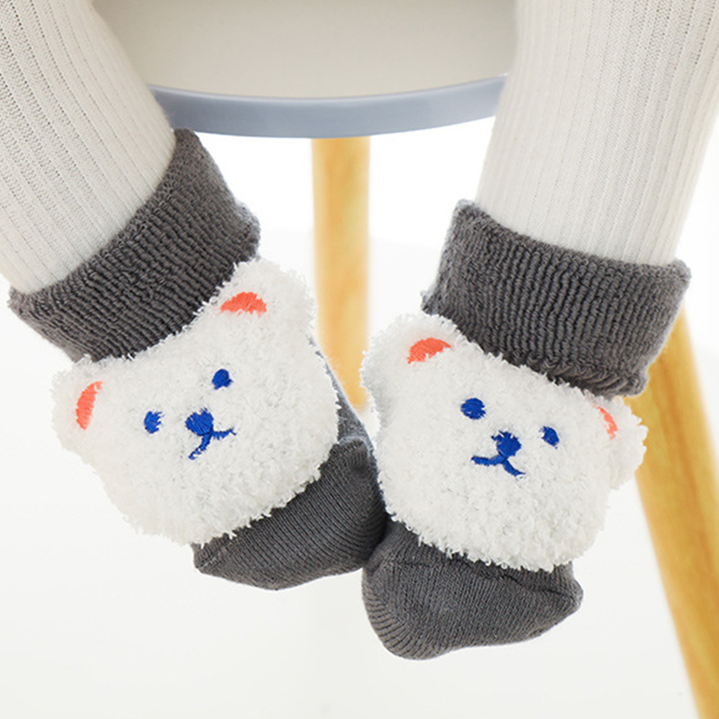 Unisex Baby Socks Non Slip - Dicke Babysocken aus Korallenfleece mit Silikonboden,