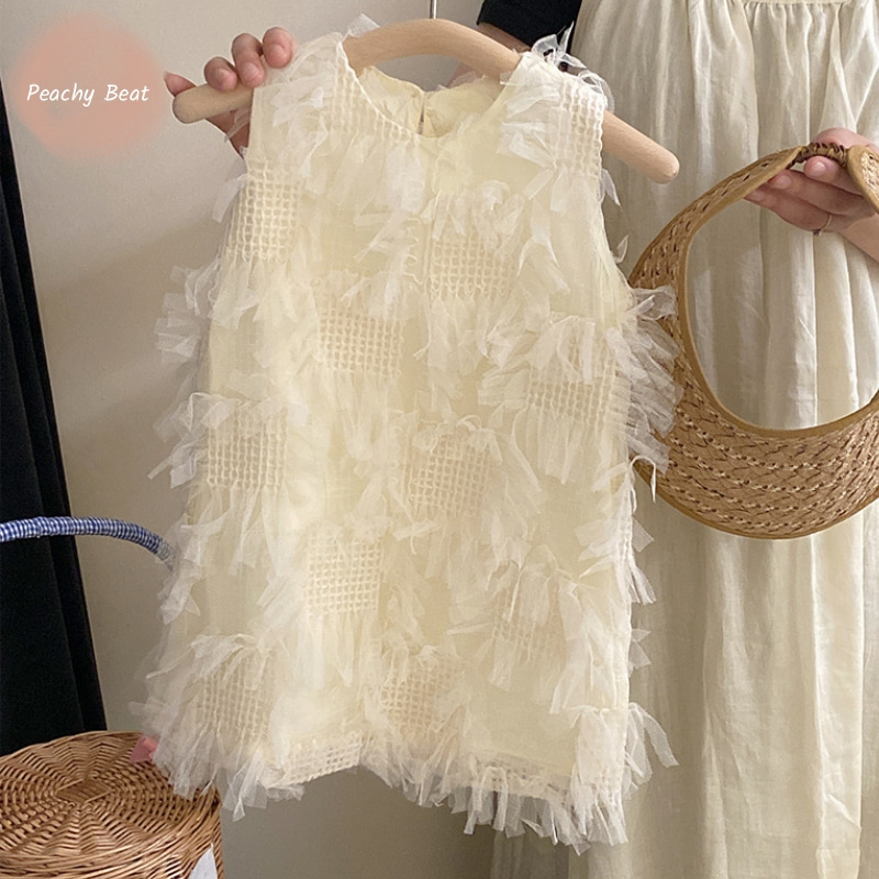 Toddler Girl Tulle Party Dress - Baby Mädchen Prinzessin Baumwolle High-End-Kleid ärmellose