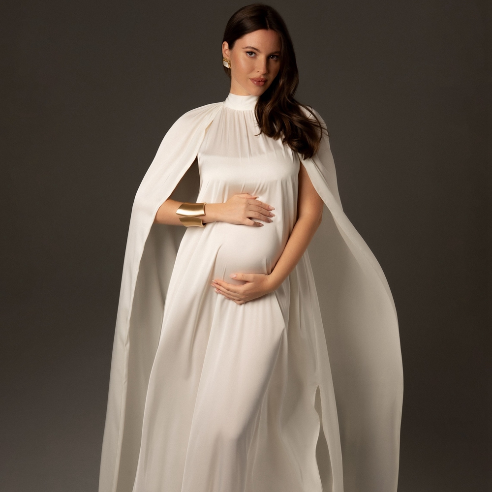 Maternity Wear - Schwangerschaftsfotografie-Requisiten Elegantes Cape Kleid für Schwangere