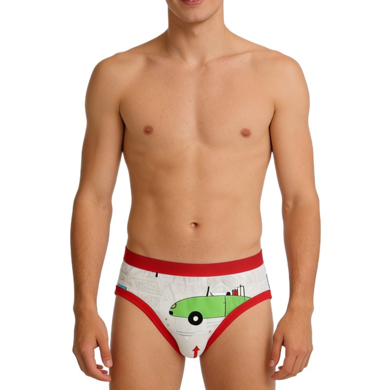 Diapering - Herren-Slips mit Niedlichem Cartoon-Muster, Reine Baumwolle,