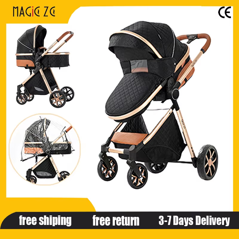 Lightweight Foldable Baby Stroller Compact - 2-in-1 Kinderwagen Kompakter Leichtgewicht-Buggy Faltbarer Tragbarer