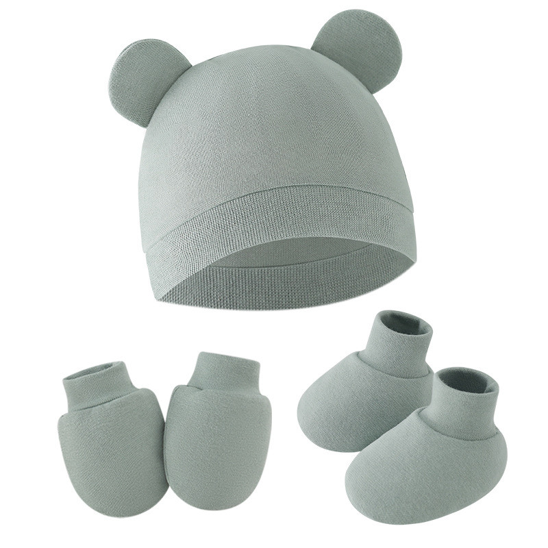 Infant Beanie Hat With Ears - Nette Baby Hut Neugeborenen Motorhaube Handschuhe