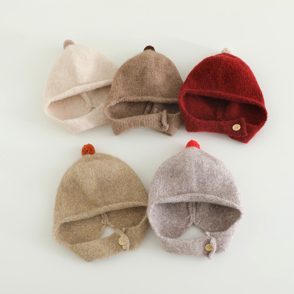 Infant Beanie Hat With Ears - Winter Gestrickte Baby Earflap Hut Nette