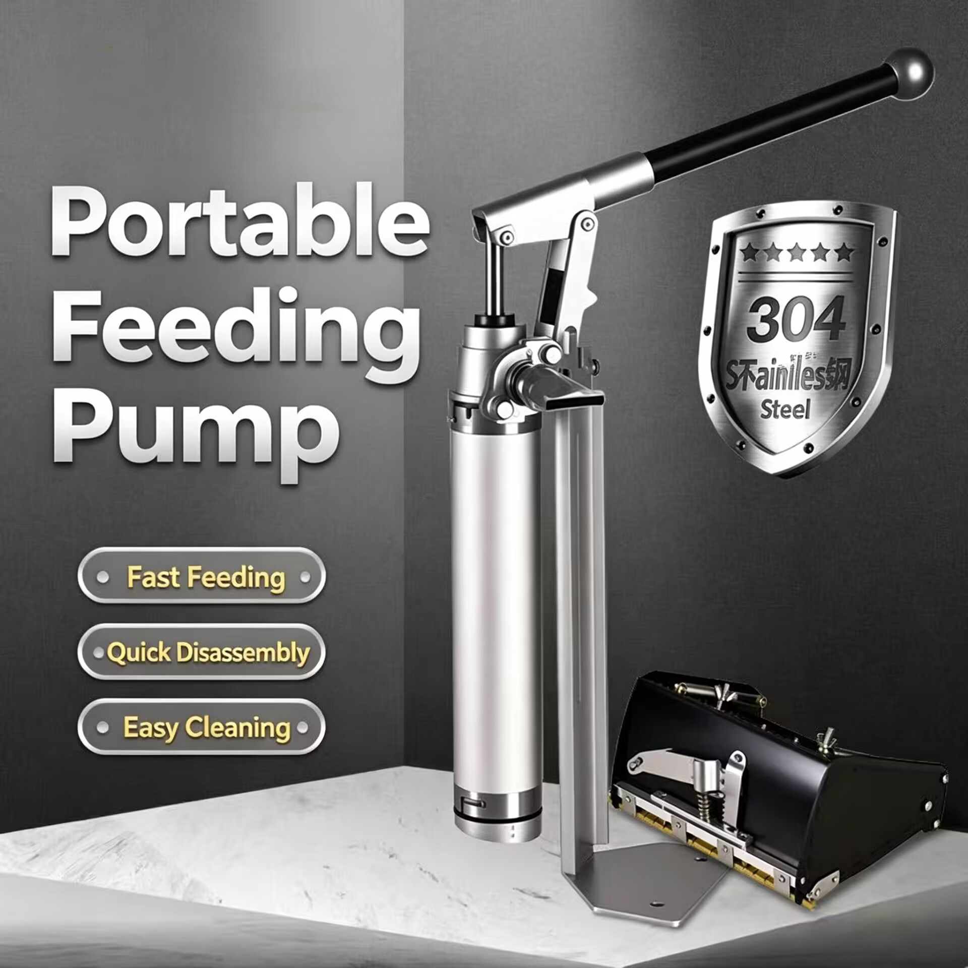 Feeding - Edelstahl Manuelle Förderpumpe Saugvorrichtung Tragbare Handpumpe