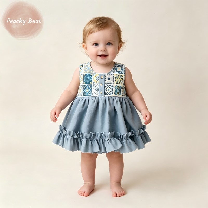 Baby Summer Linen Sleeveless Jumpsuit - Modischer Neugeborenen-Strampler aus Baumwolle und Leinen