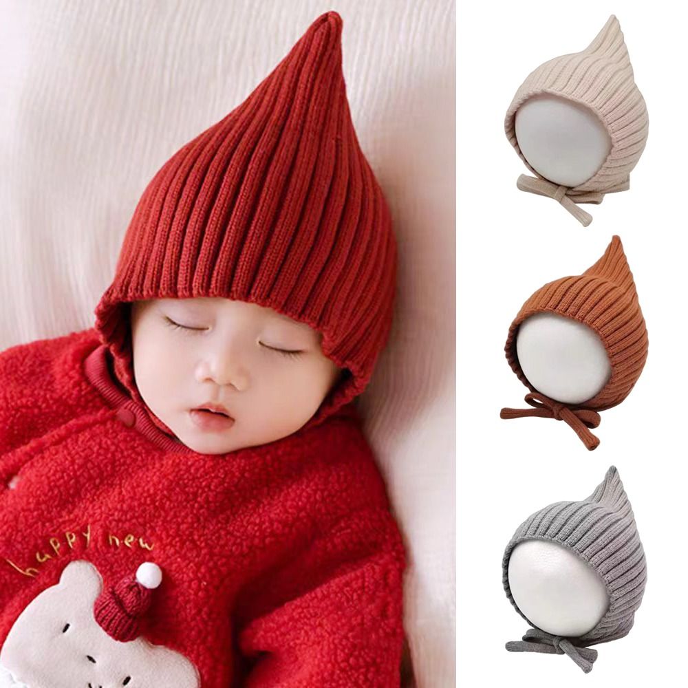Infant Beanie Hat With Ears - Nette Einfarbig Baby Hut Winter Warme