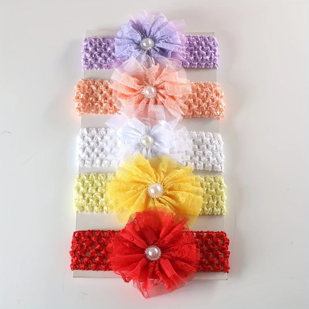 Baby Gear - 5 Stück/10 Stück Baby-Stirnband Satin-Blume DIY-Zubehör