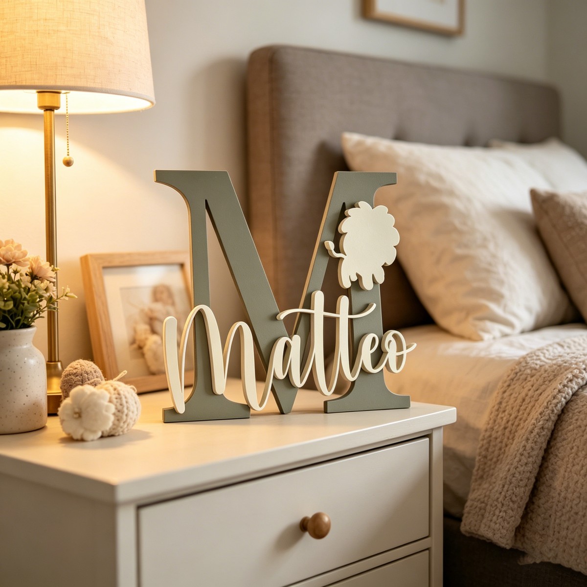 Nursery - 1 Stück personalisierte Namens- und Initialen-Tafel