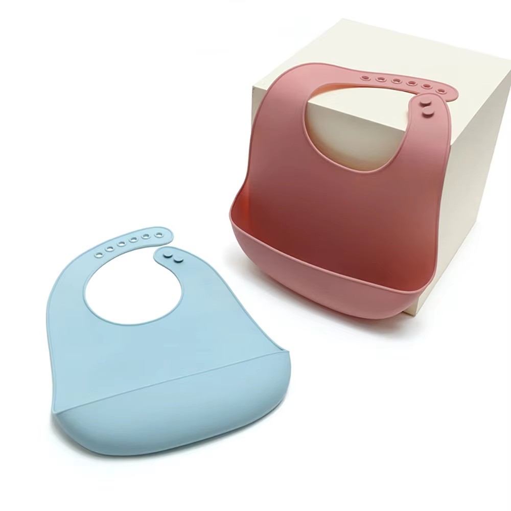 Waterproof Baby Bibs Silicone - 1 Stück Lebensmittelqualität Silikon-Baby-Lätzchen, leicht zu