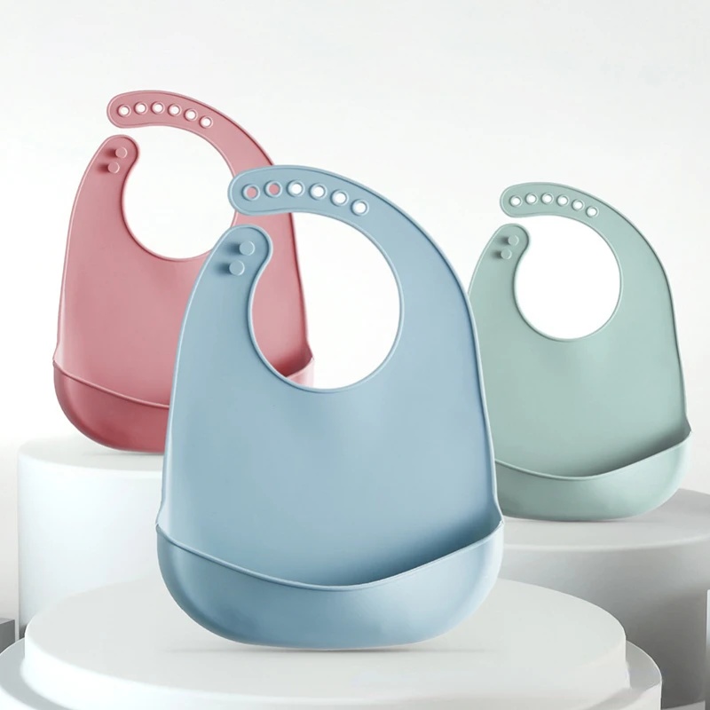 Waterproof Baby Bibs Silicone - 1-5 Stück Baby-Silikon-Lätzchen, wasserdicht, einfarbig, 6-stufige