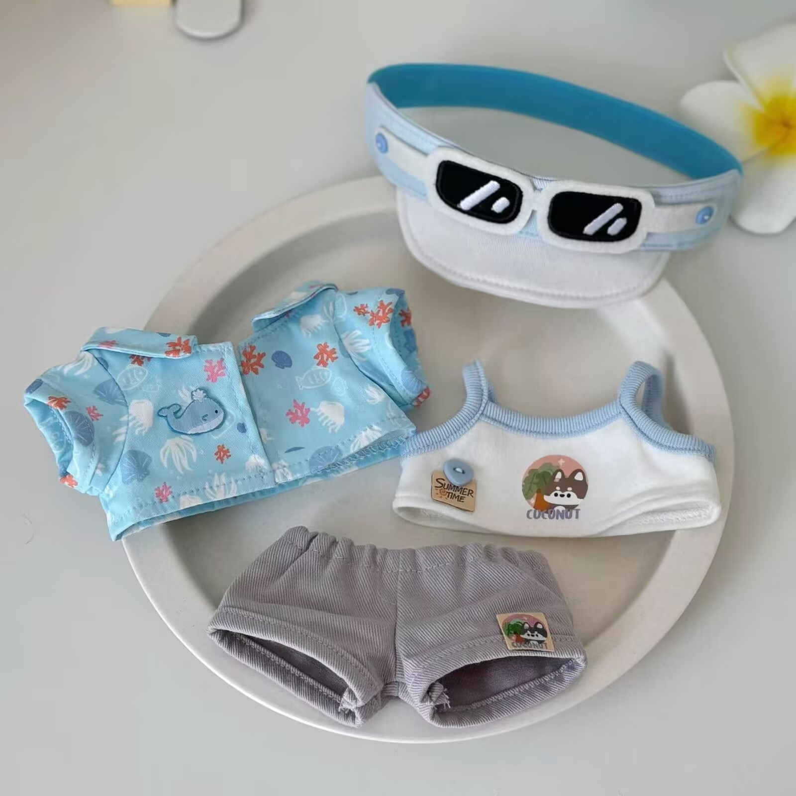 Baby Clothes - 20-cm-Babykleid, Coconut Unknown Island-Baumwollpuppe, süßes Kleidungsersatzset,
