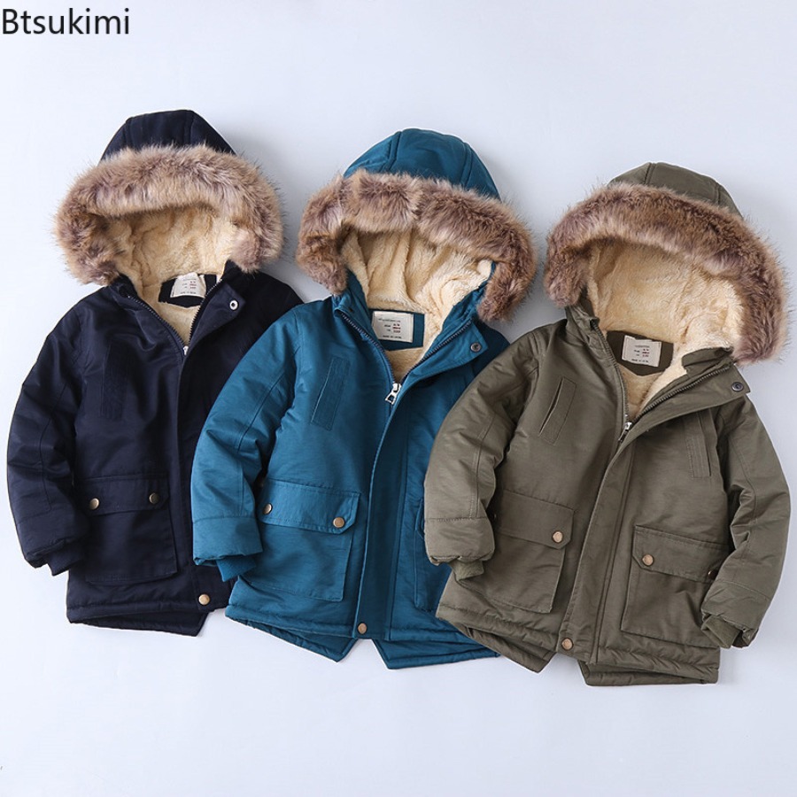 Toddler Boy Winter Fleece Jacket - Mit Fleece gefütterte Kindermäntel, verdickte Jungen-