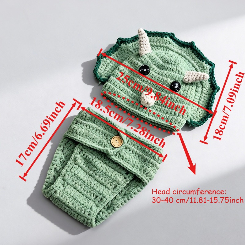 2 stücke Häkeln Dinosaurier Ne – Infant Photography Props Outfit Bewertung und Preis