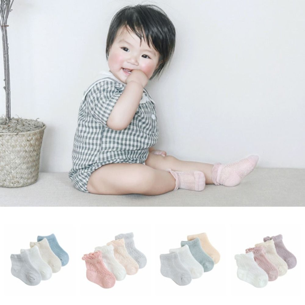 4 Paar Süße Baumwoll-Baby-Rüsc – Unisex Baby Socks Non Slip Bewertung und Preis