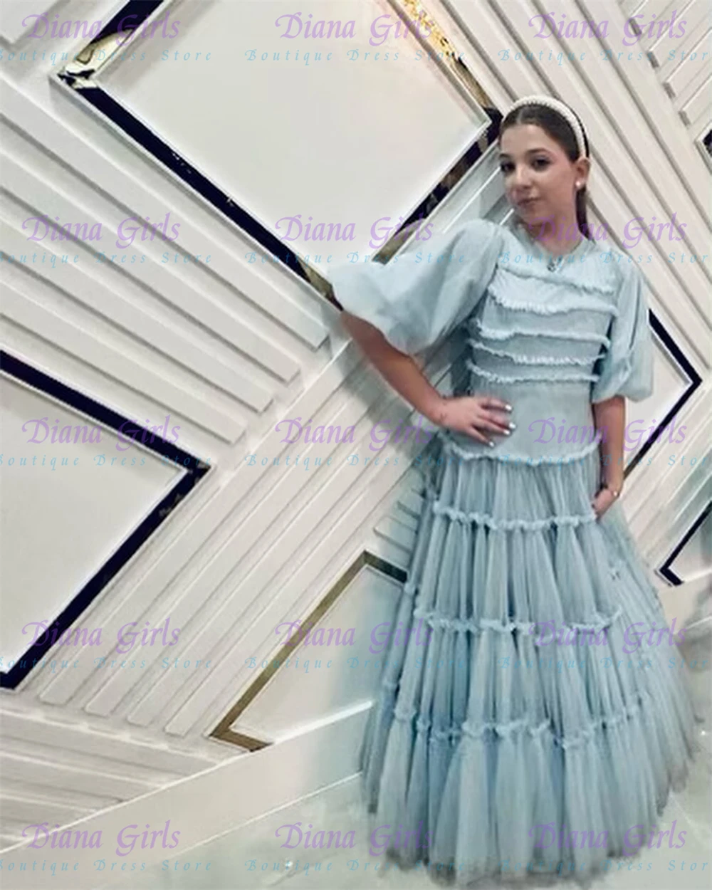 Elegante Qualität Hellblaues B – Toddler Girl Tulle Party Dress Bewertung und Preis