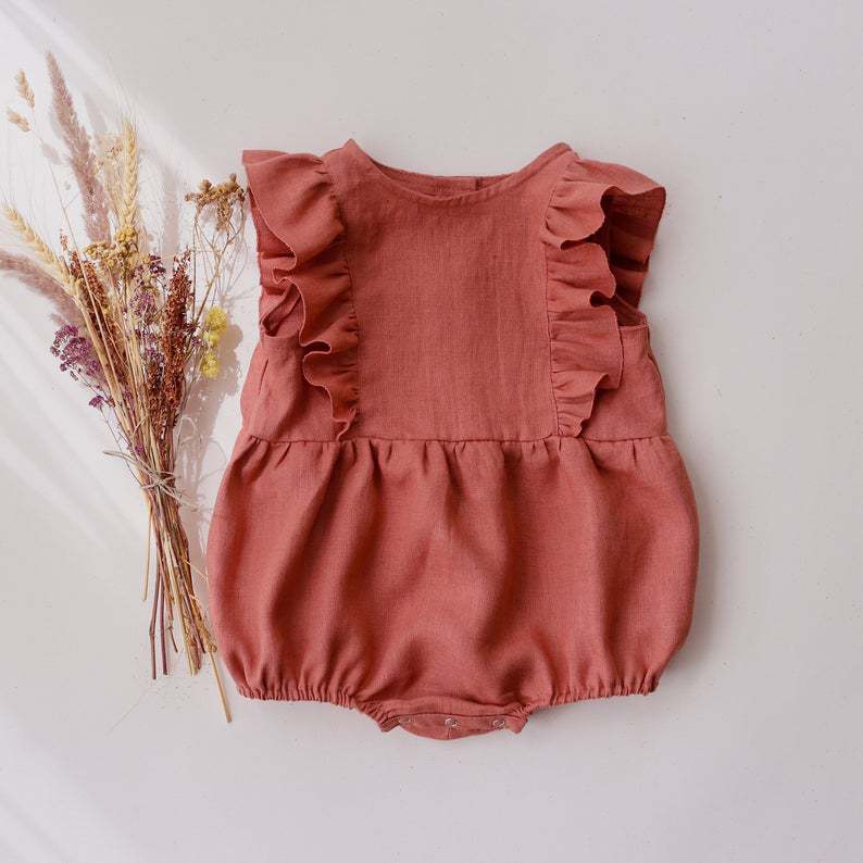 Sommer Neugeborenen Baby Mädch – Baby Summer Linen Sleeveless Jumpsuit Bewertung und Preis