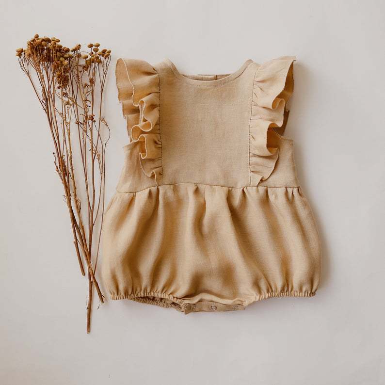 Sommer Neugeborenen Baby Mädch – Baby Summer Linen Sleeveless Jumpsuit Bewertung und Preis