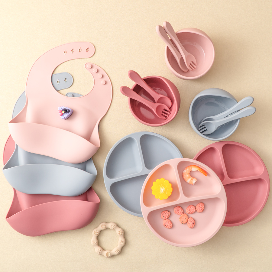5Pcs Baby Silikon Fütterung Se – Waterproof Baby Bibs Silicone Bewertung und Preis