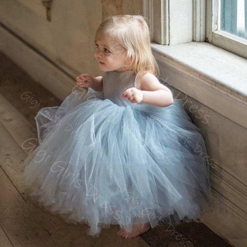 Blaues Blumenmädchenkleid für  – Toddler Girl Tulle Party Dress Bewertung und Preis