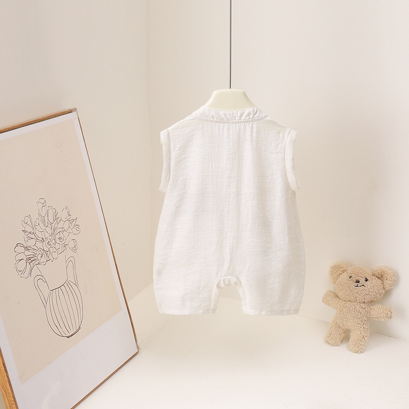2026 Sommer Cartoon-Bären-Prin – Baby Summer Linen Sleeveless Jumpsuit Bewertung und Preis