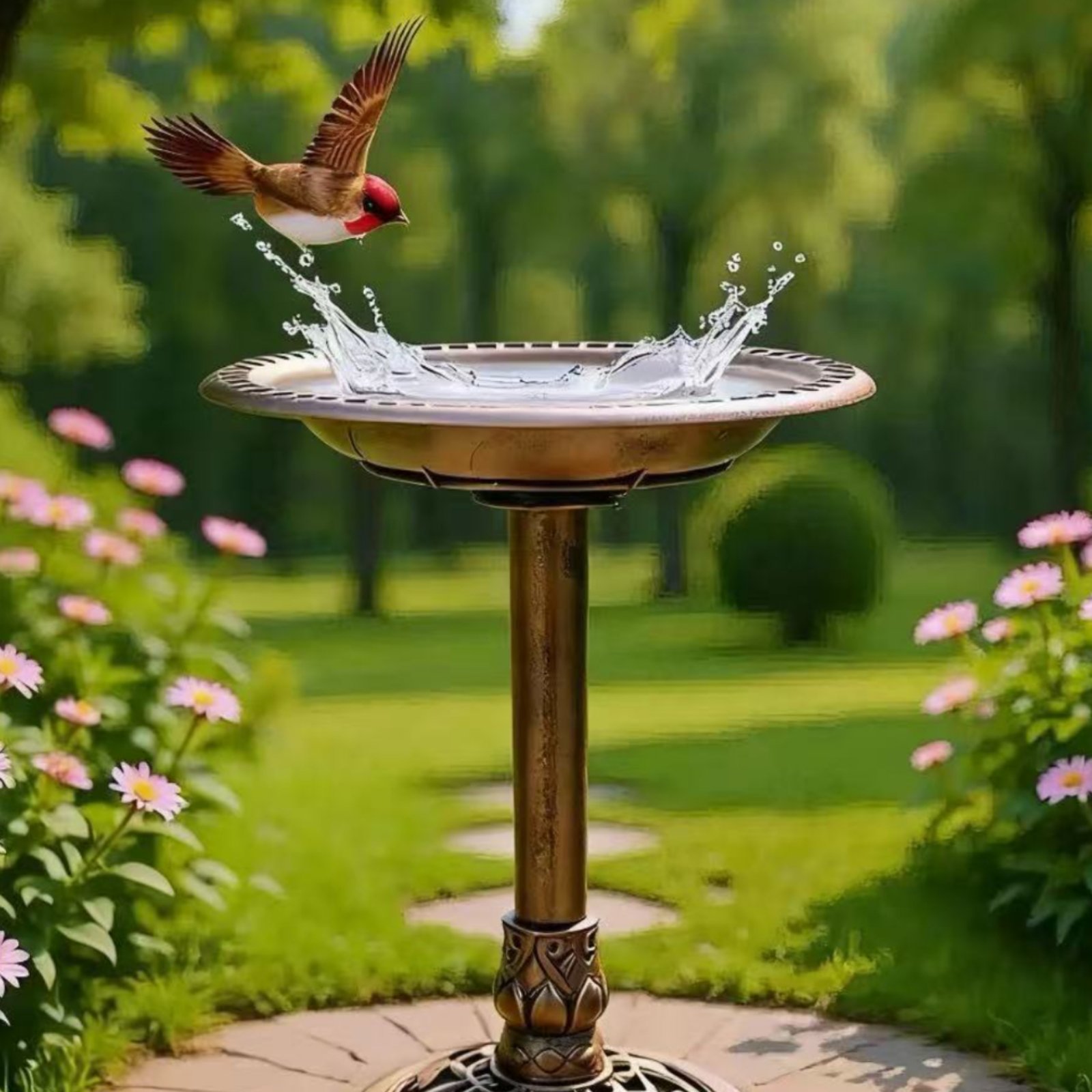 Vogelbad-Schale mit Erdspieß,  – Feeding Bewertung und Preis