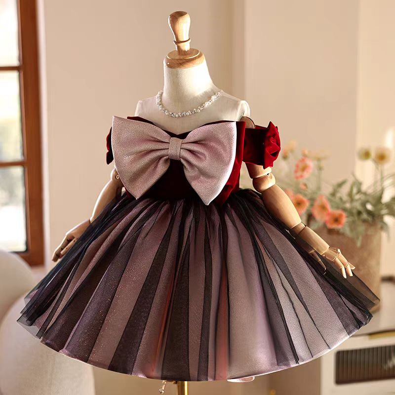 Jill Wish J464 Elegantes Burgu – Toddler Girl Tulle Party Dress Bewertung und Preis