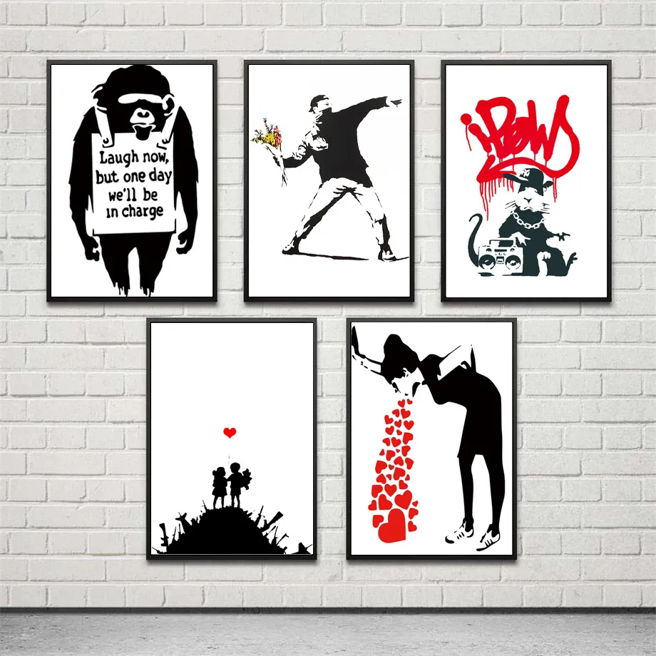 Rahmenlose Banksy-Kunst mit Mä – Nursery Bewertung und Preis