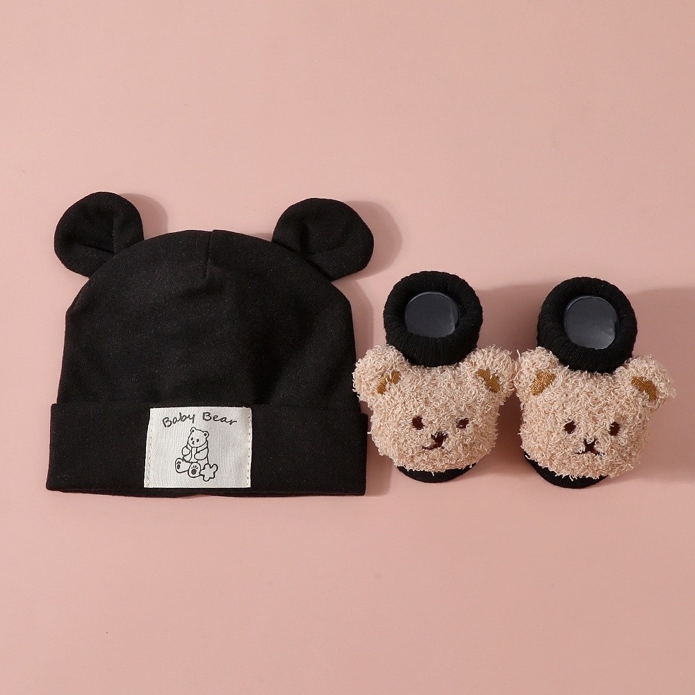 2-teiliges Set aus Baumwoll-Ba – Infant Beanie Hat With Ears Bewertung und Preis