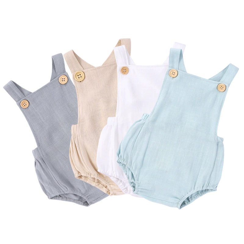 2023 sommer Neugeborenen Baby  – Baby Summer Linen Sleeveless Jumpsuit Bewertung und Preis