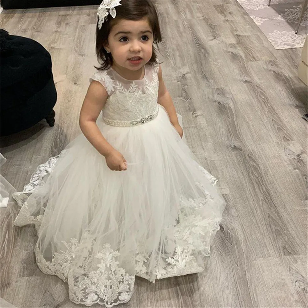 Blumenmädchenkleider aus Spitz – Toddler Girl Tulle Party Dress Bewertung und Preis