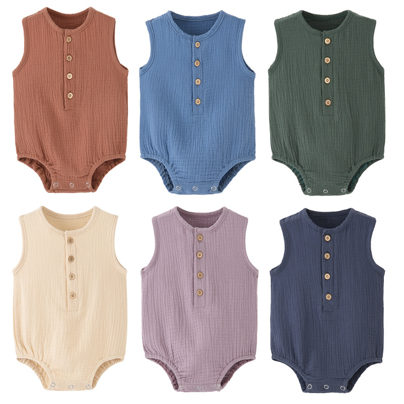 Sommerlicher, einfarbiger Baby – Baby Summer Linen Sleeveless Jumpsuit Bewertung und Preis