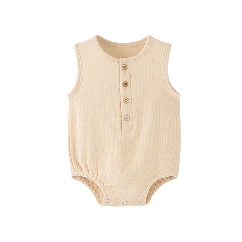 Sommerlicher, einfarbiger Baby – Baby Summer Linen Sleeveless Jumpsuit Bewertung und Preis