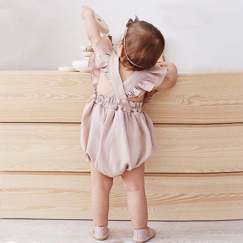 Baby Mädchen Strampler Sommer  – Baby Summer Linen Sleeveless Jumpsuit Bewertung und Preis