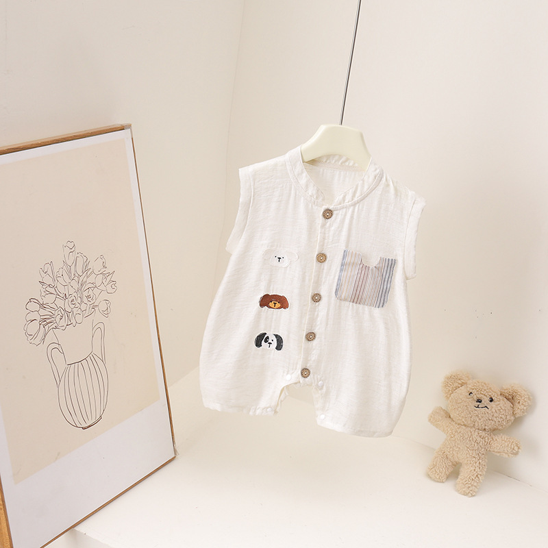 Sommer-Strampler für Babys, Ju – Baby Summer Linen Sleeveless Jumpsuit Bewertung und Preis